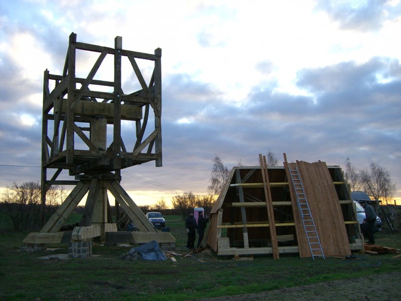 Vormontage Dachkonstruktion Mühle Meseberg