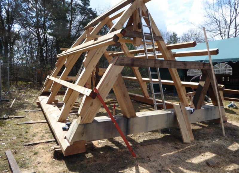 Dachkonstruktion Bockwindmühle Bamme